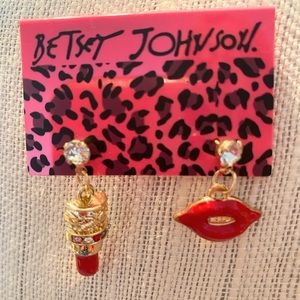 Betsey Johnson lips and lipstick earrings